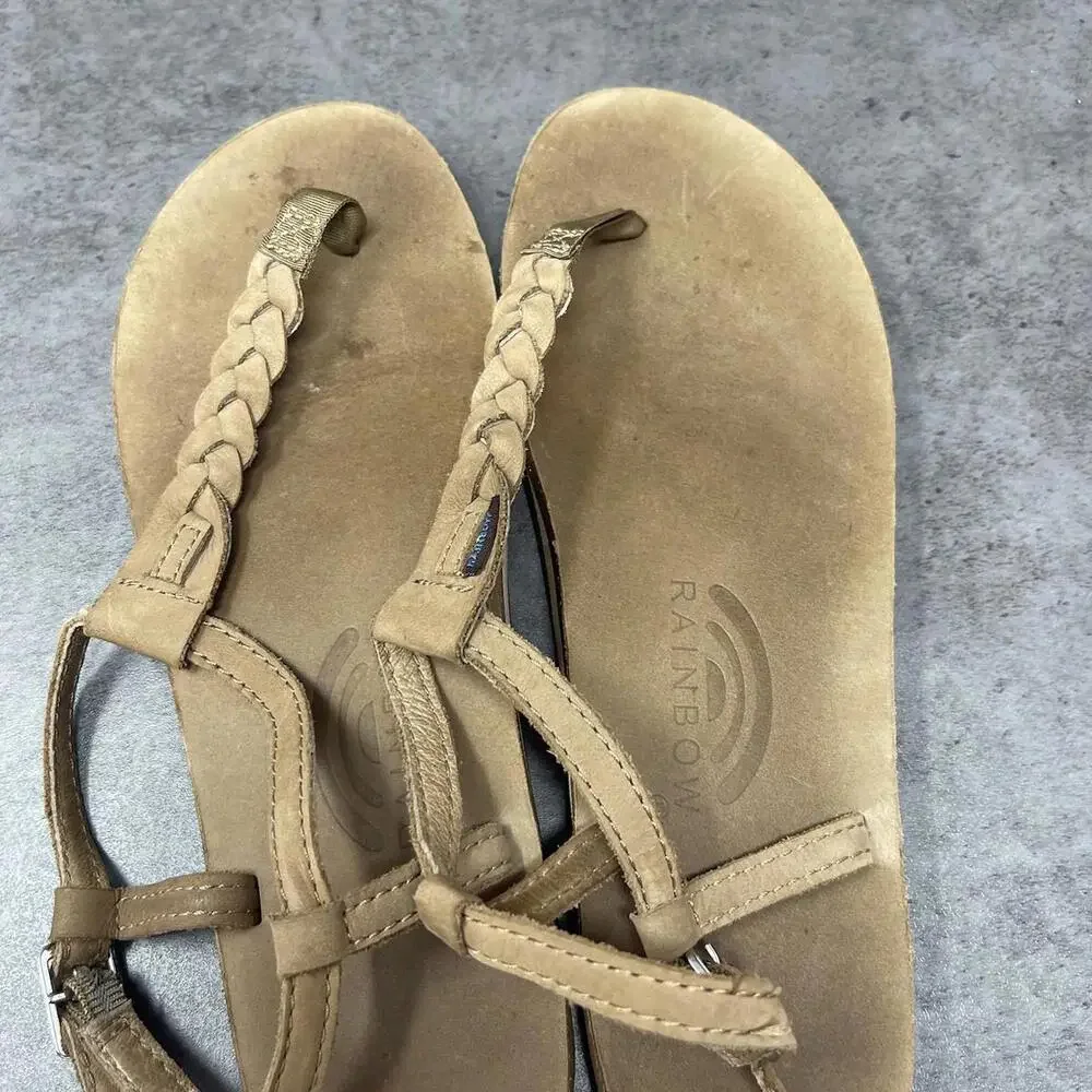 Rainbow Sandals Size Large (7.5-8.5) T Street Center Braid Slip On_8